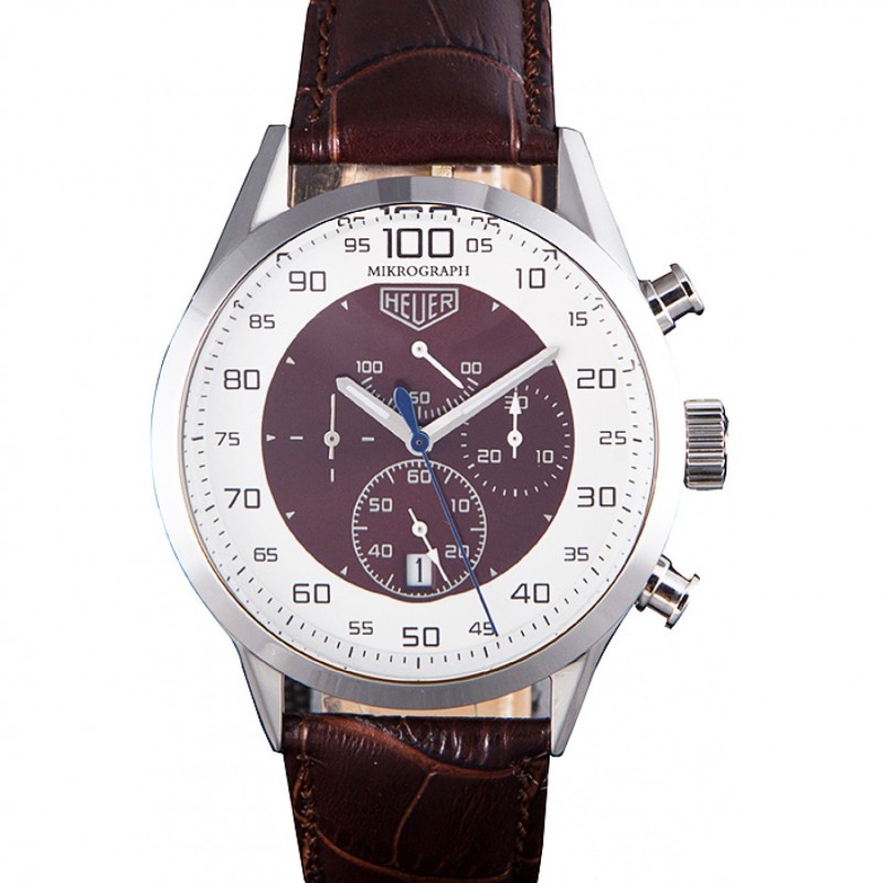 Tag Heuer Carrera Mikrograph Limited Edition braunes Lederarmband 7916 Schweizer replica uhren